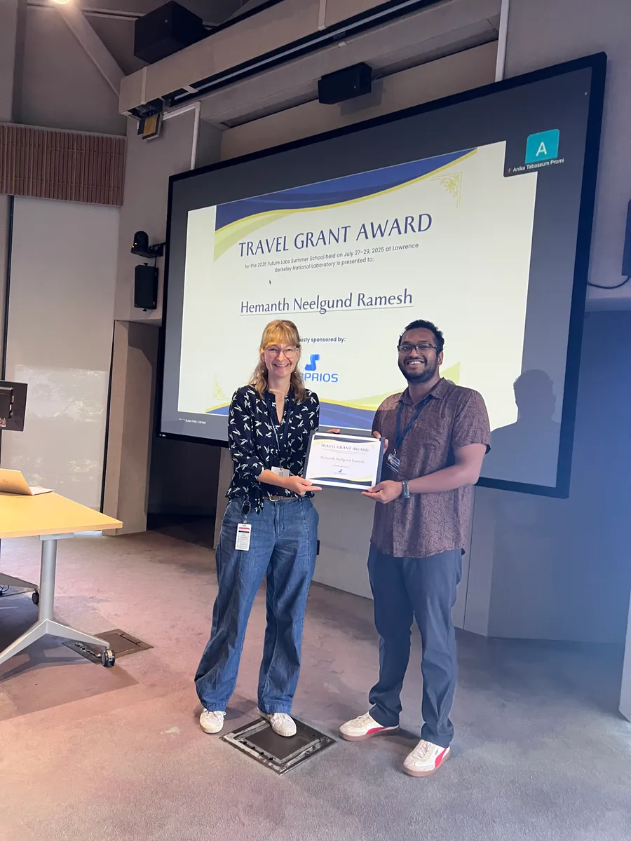 Congrats Hemanth for receiving the travel grant from Sciprios for the autonomous lab summer school at Berkeley!